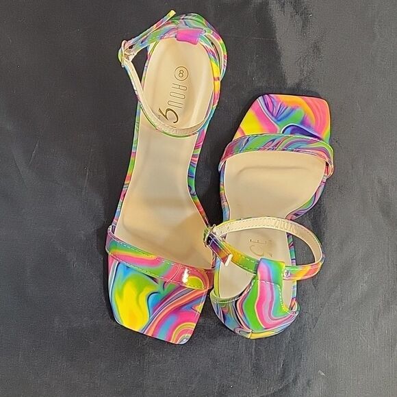 BRAND NEW ROUGE HELUIM SQUARE TOE OPEN TOE ADJUSTABLE BUCKLE  STRAP SANDAL G1 - Picture 5 of 14